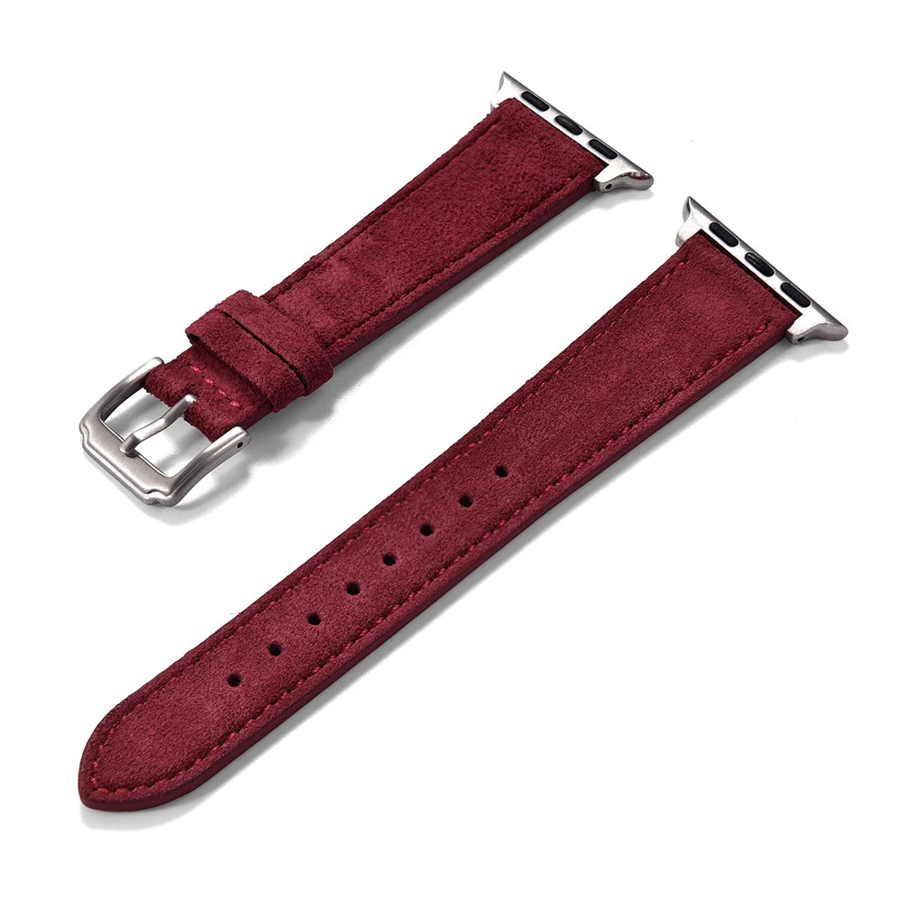 Vintage Suede Leather Strap for Smartwatches | Timeless Elegance