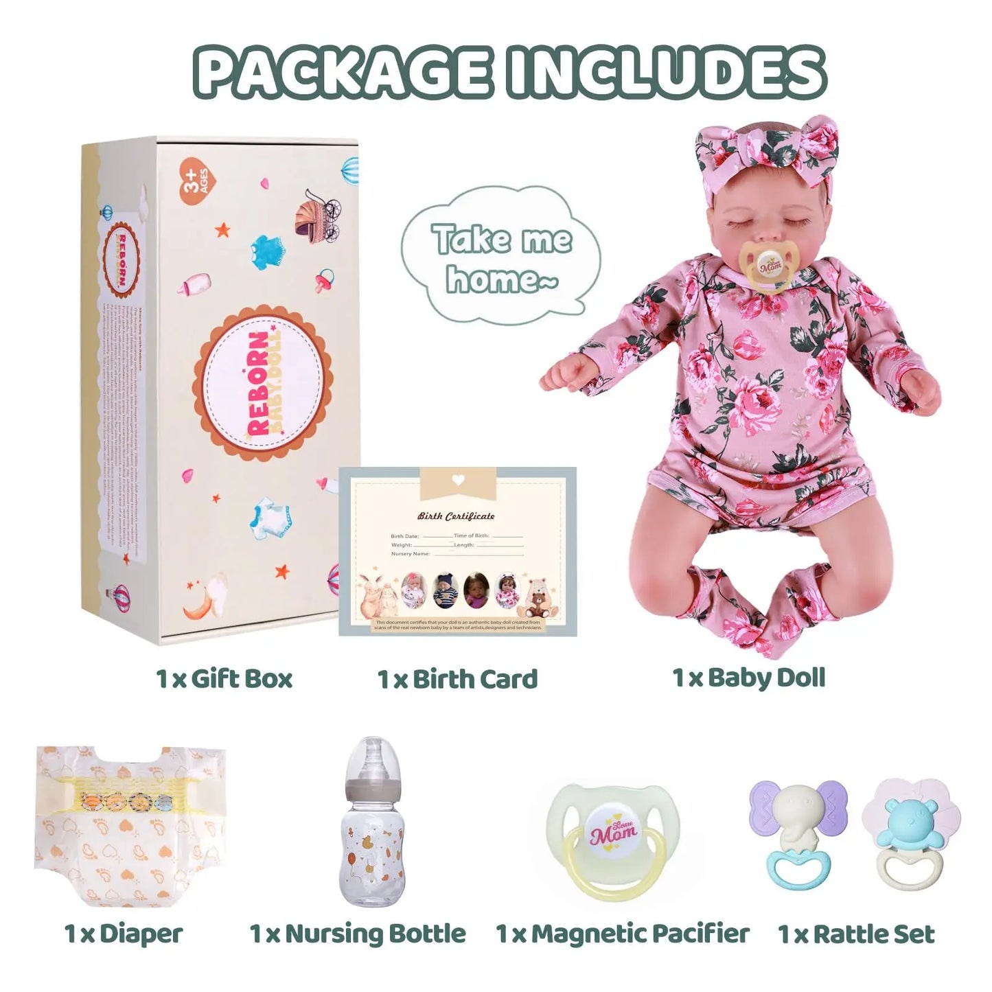 Muñeca Bebé Reborn Realista de 20 Pulgadas | Regalo Perfecto para Niños
