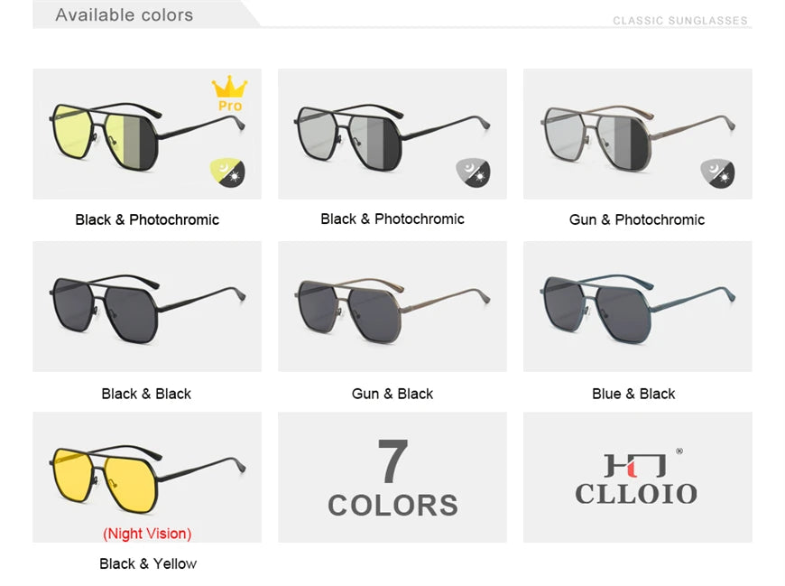 Fashionable Photochromic Polarized Sunglasses for Men & Women