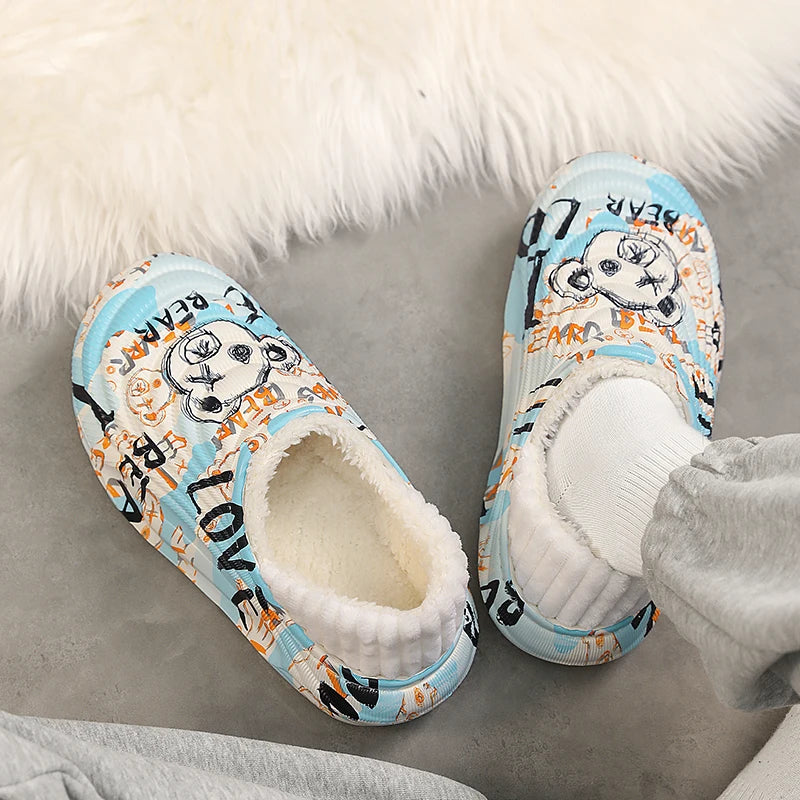 Waterproof Cotton Slippers for Men and Women | Cozy Warm Footwear