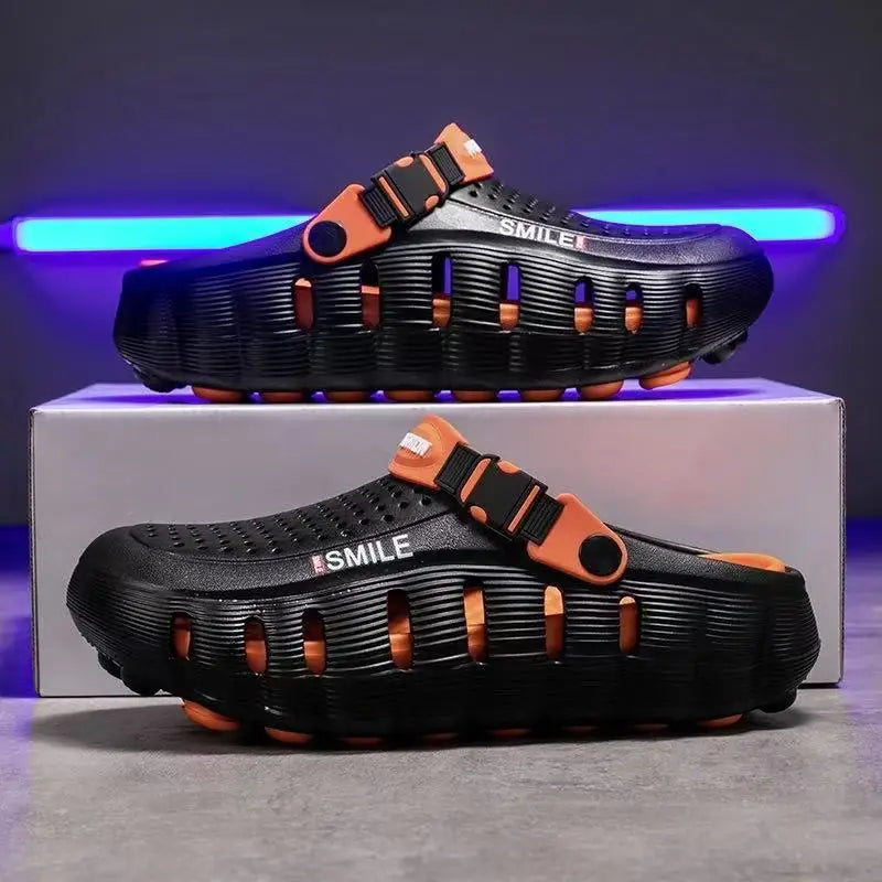 2026 Summer New Cave Shoes Outdoor Non slip Cool Slippers One Step Trendy Thick Bottom Odor proof Beach Shoes