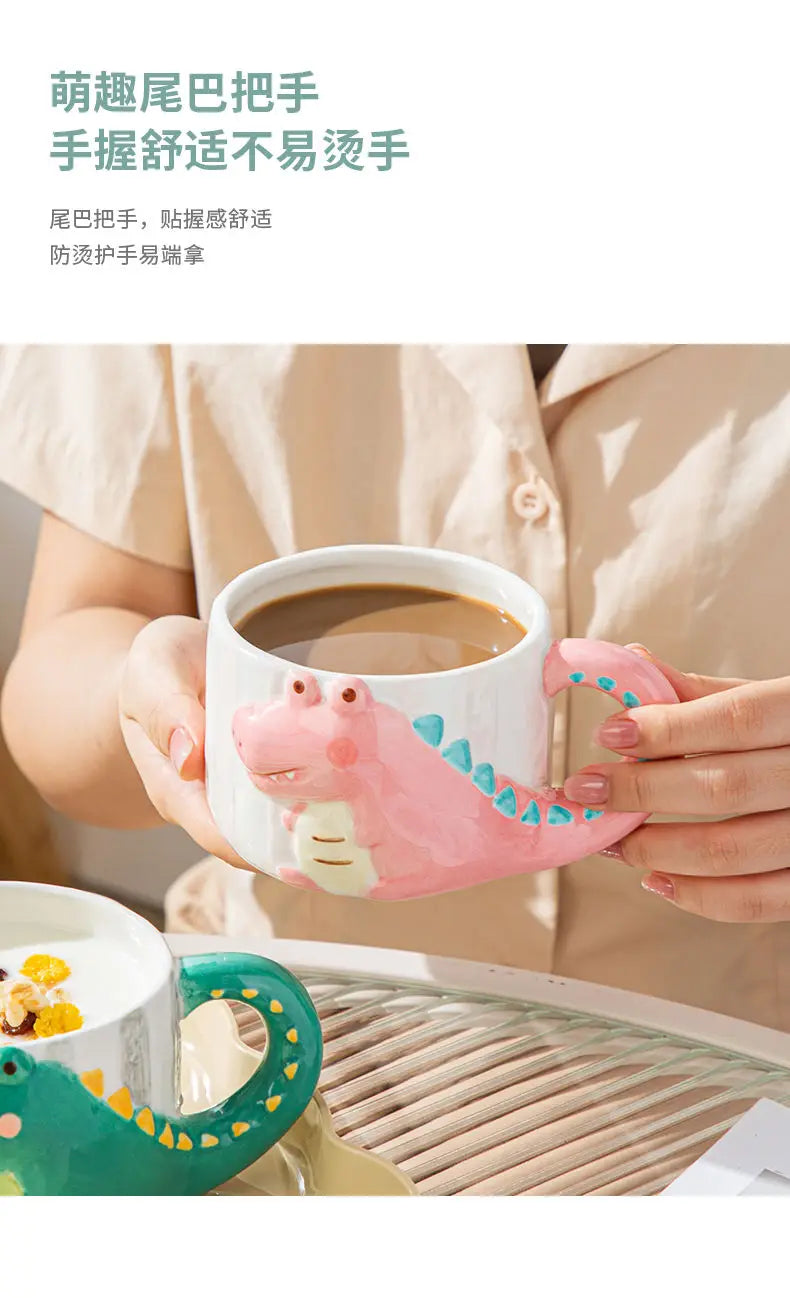 Cute Dinosaur Mug | Colorful Ceramic Coffee Cup for Home & Gifts