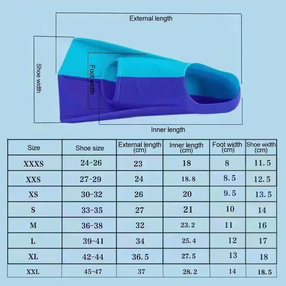 Silicone Short Diving Fins for Men, Women & Kids | Swim with Ease