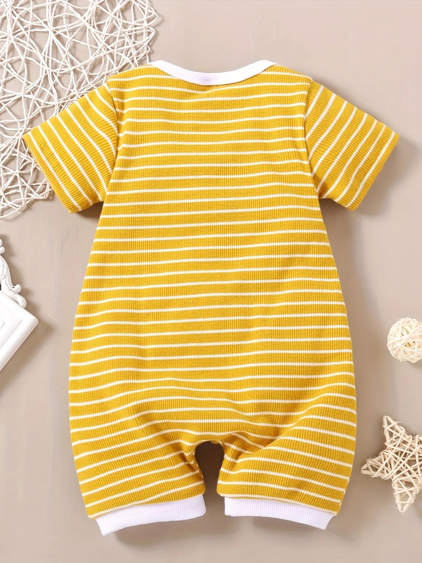 Summer Baby Stripe Short Sleeve Onesie | Color Block Romper Suit