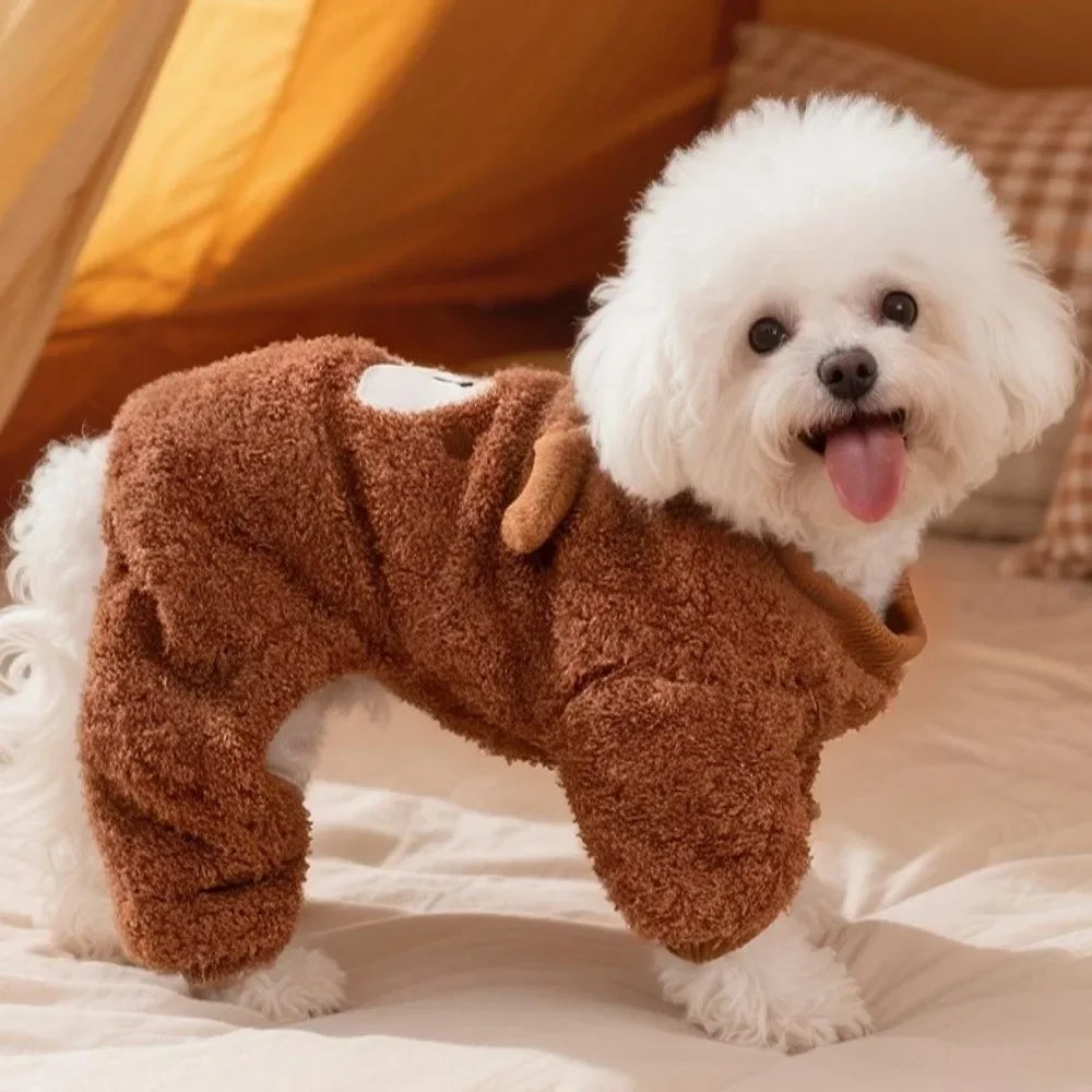 Mono de felpa acogedor para perros | Ropa abrigadora de invierno para mascotas de forro polar