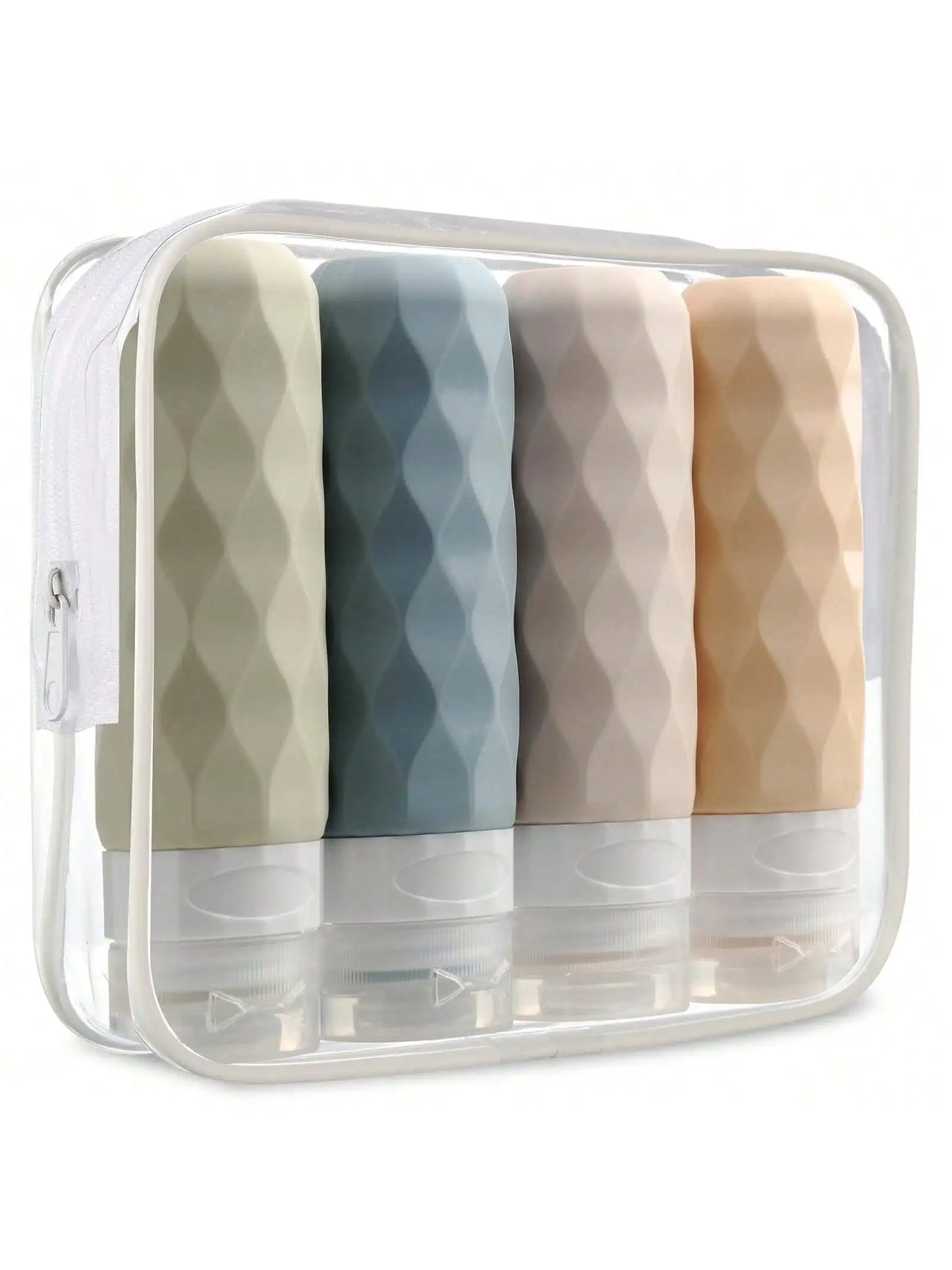 Silicone Travel Bottles - 4 Pack for Toiletries & Liquids