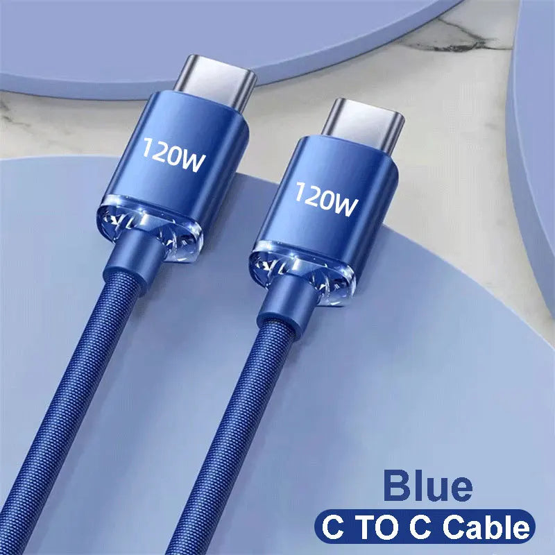 120W Fast Charging USB Cable for iPhone & Android Devices