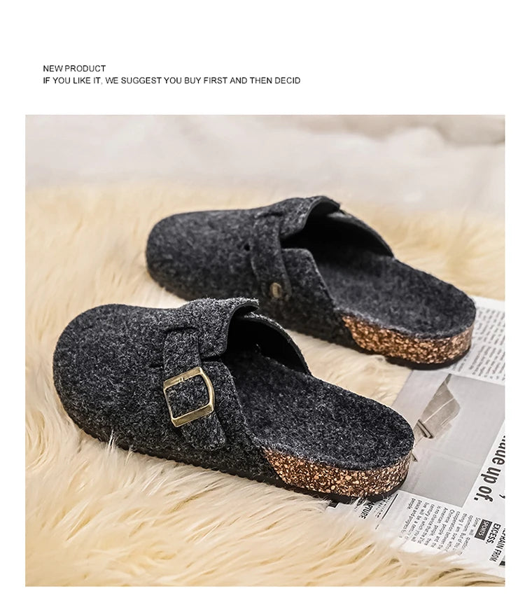 Plush Winter Clogs | Stylish Slip-On Cork Slippers for All