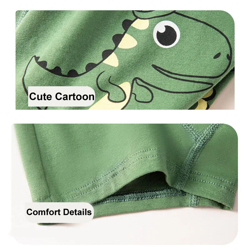 Boys' 4-Pack Cotton Boxer Briefs | Comfortable & Fun Designs