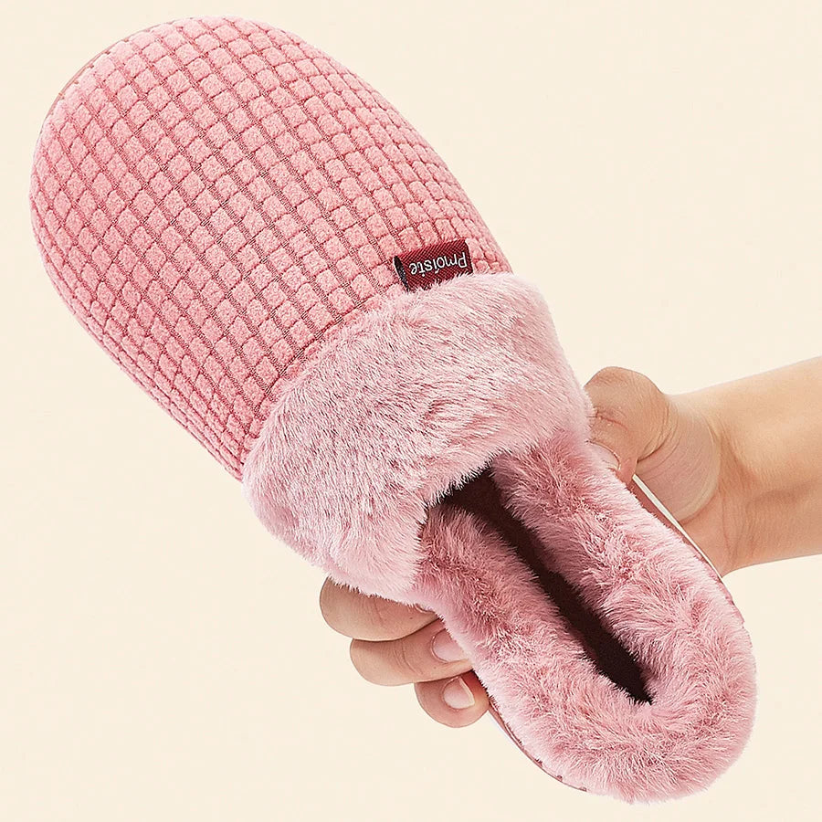 Men's Cozy Flannel Plaid Winter Slippers | Memory Foam Indoor Shoes