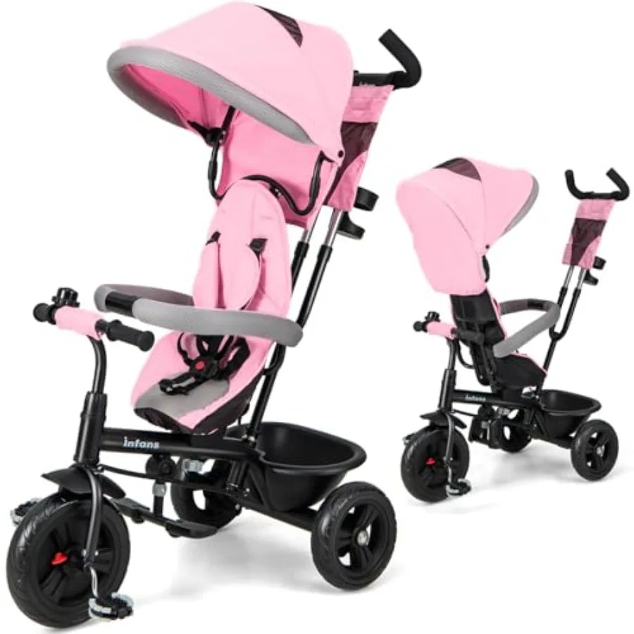 6-in-1 Tricycle for Toddlers | Reversible Seat & Safety Canopy
