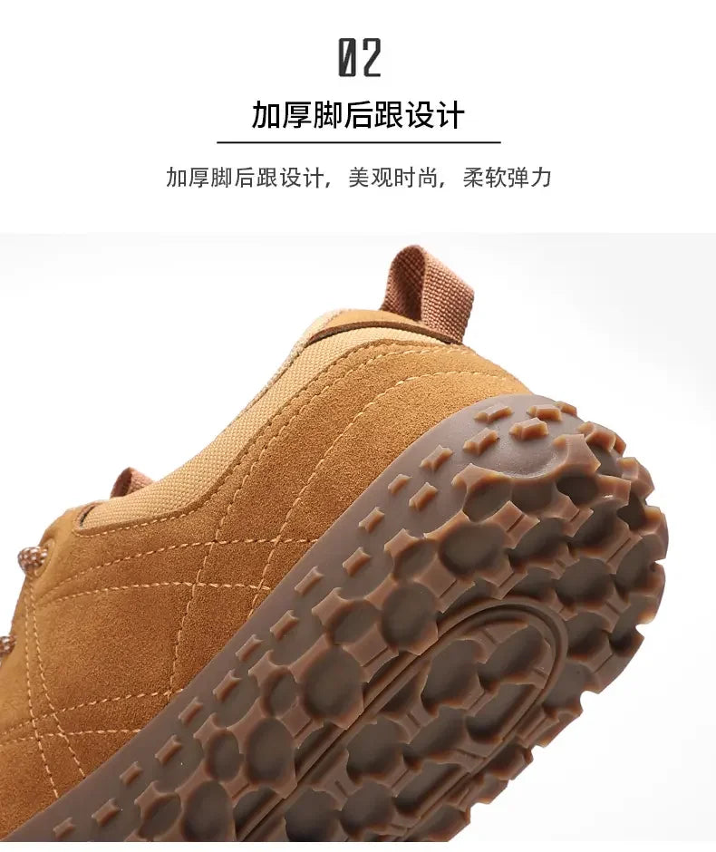 High Quality Leather Sports Shoes for Wide Feet | Anti-Slip Design