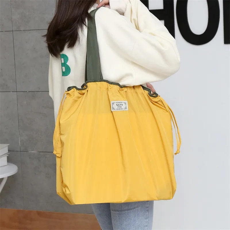 Large Capacity Eco-Friendly Drawstring Shopping Bag | Waterproof Travel Tote