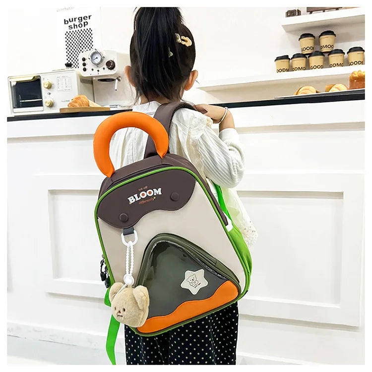 Lightweight Contrast Color Kindergarten Backpack | Cute Stylish Kids Bag