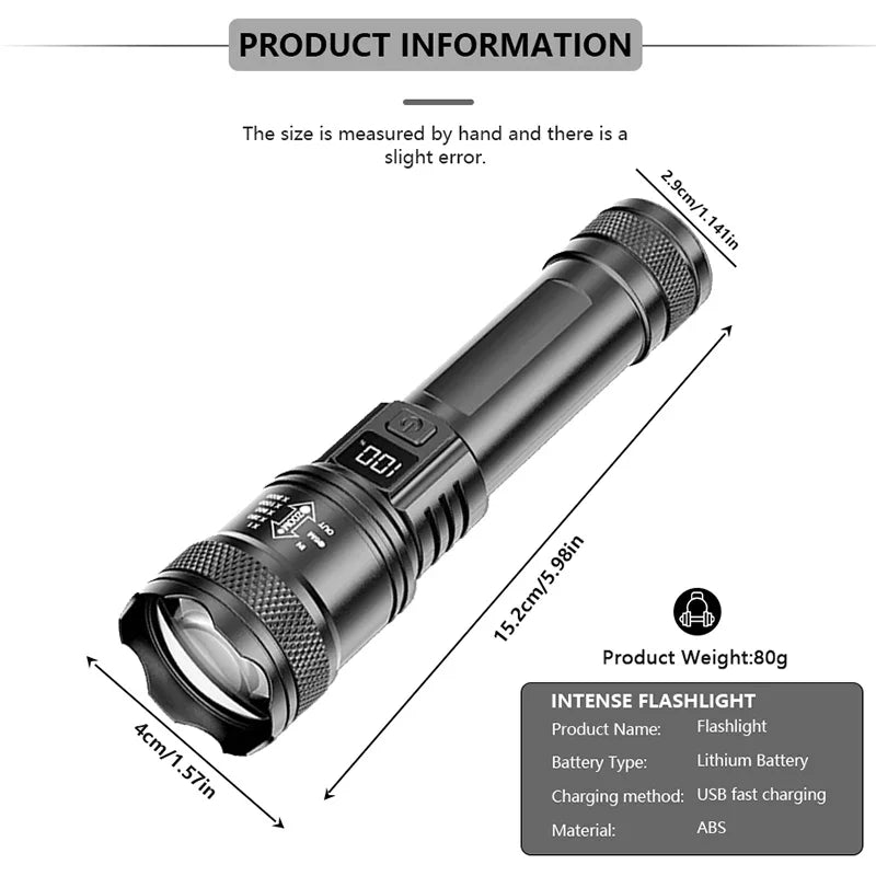 2000LM Ultra Bright Tactical Flashlight | Emergency Ready Lighting