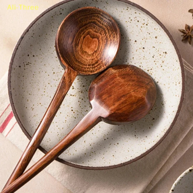 Long Handle Wooden Ramen Spoon | Ideal for Soups & Stews