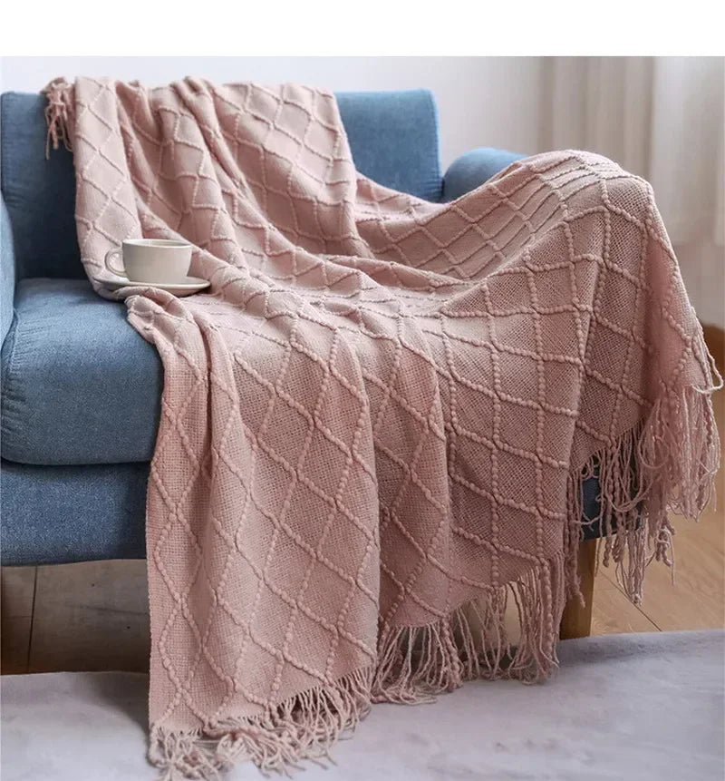 Soft Knitted Shawl Blanket | Cozy Travel & Home Essential