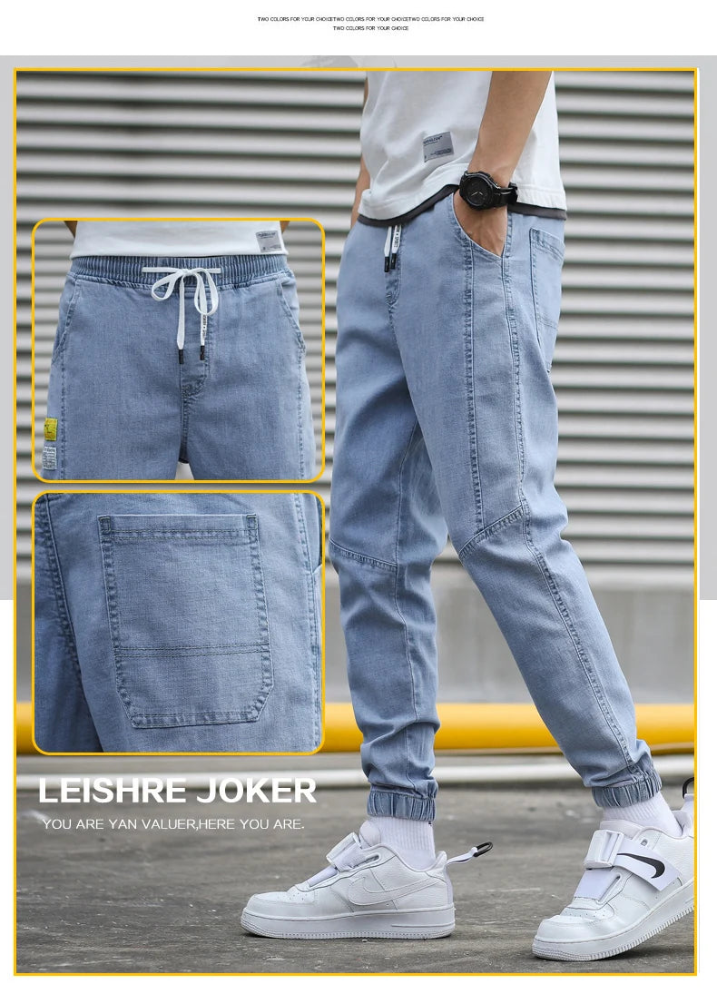 Men's Harem Denim Cargo Pants | Casual Streetwear Joggers