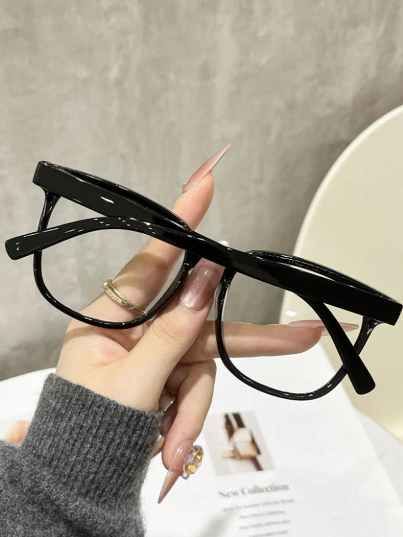 Trendy Large Frame Rectangular Glasses | Stylish Fashion Accessory