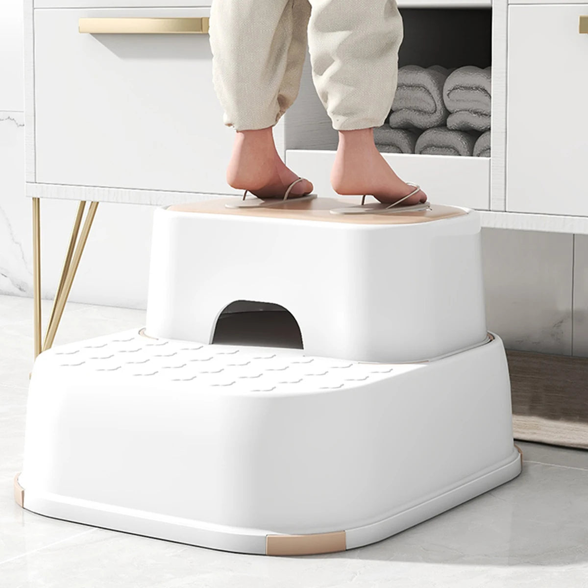 Kid's Non-Slip Step Stool for Bathroom & Living Room | Safe & Easy Access