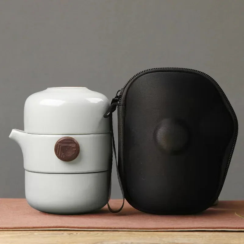 Japanese-Style Handmade Ceramic Teapot Set for Home & Travel