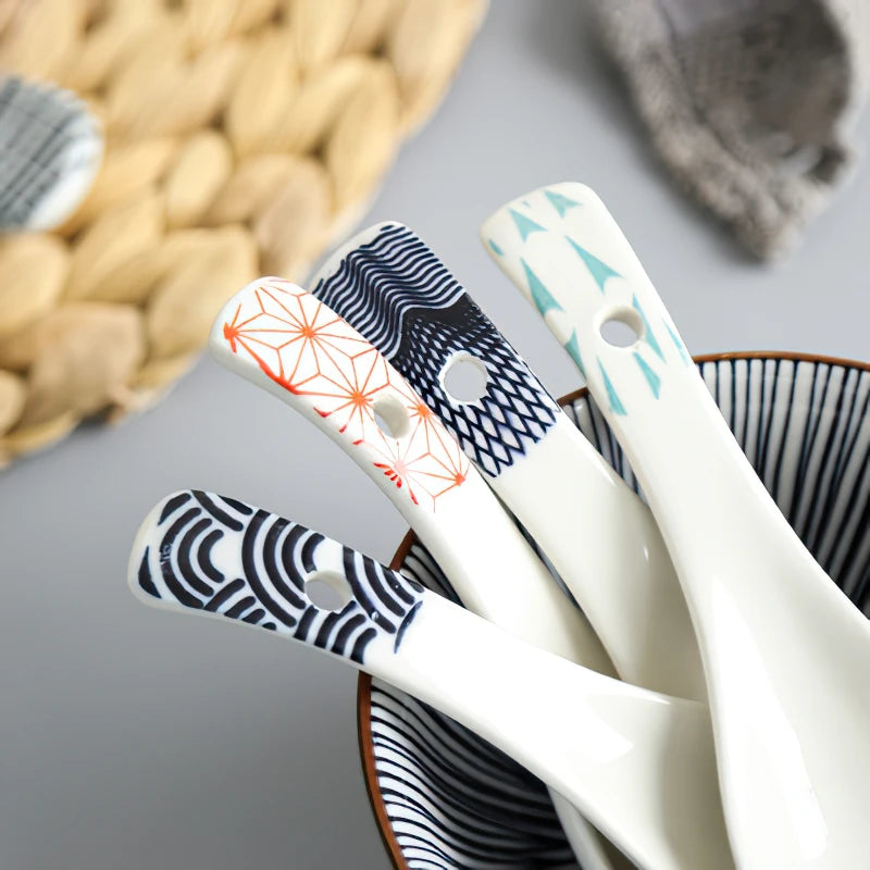 Ceramic Multi-Function Spoon | Japanese Style Tableware for Kitchen