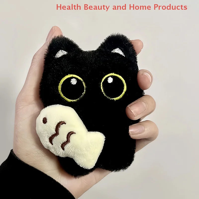 Adorable Plush Black Cat Doll Keychain | Cute Backpack Pendant