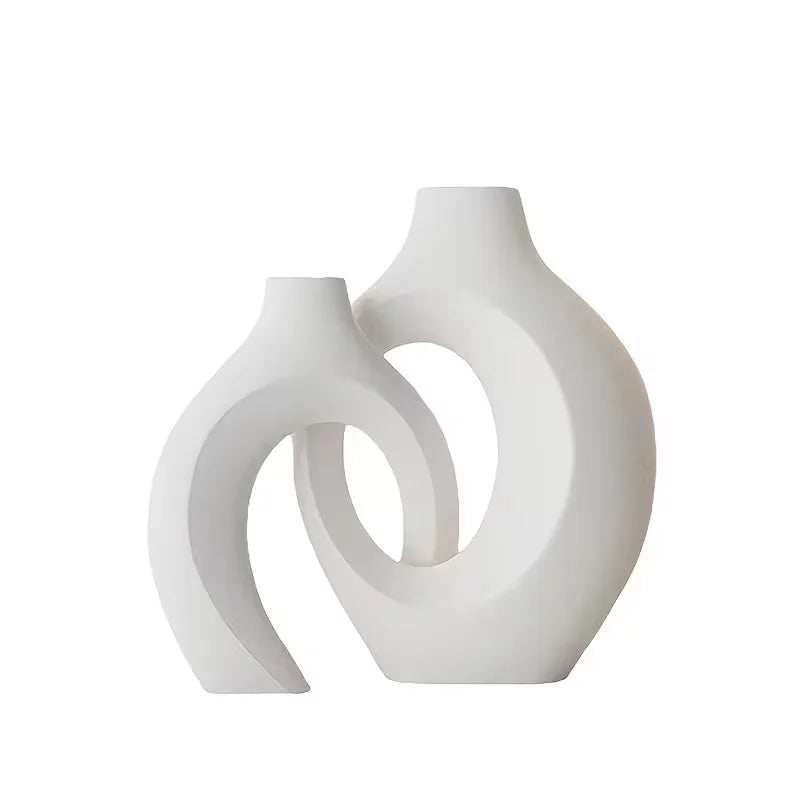 Elegant White Plastic Vase Set | Modern Home Decor for All Spaces