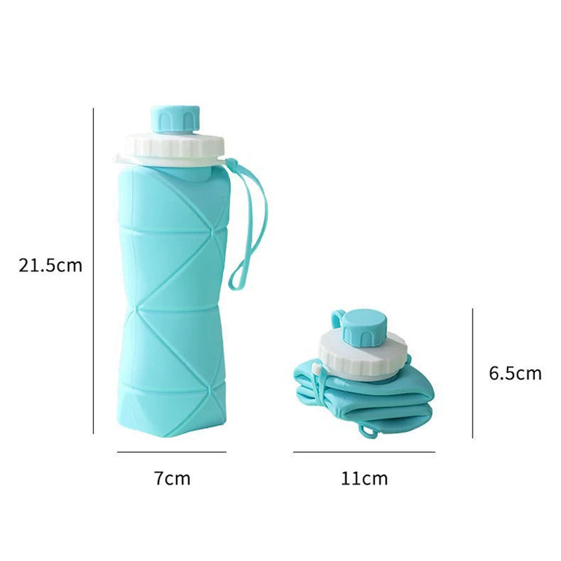 600ml Portable Folding Silicone Water Bottle | Ideal for Outdoor Activities
