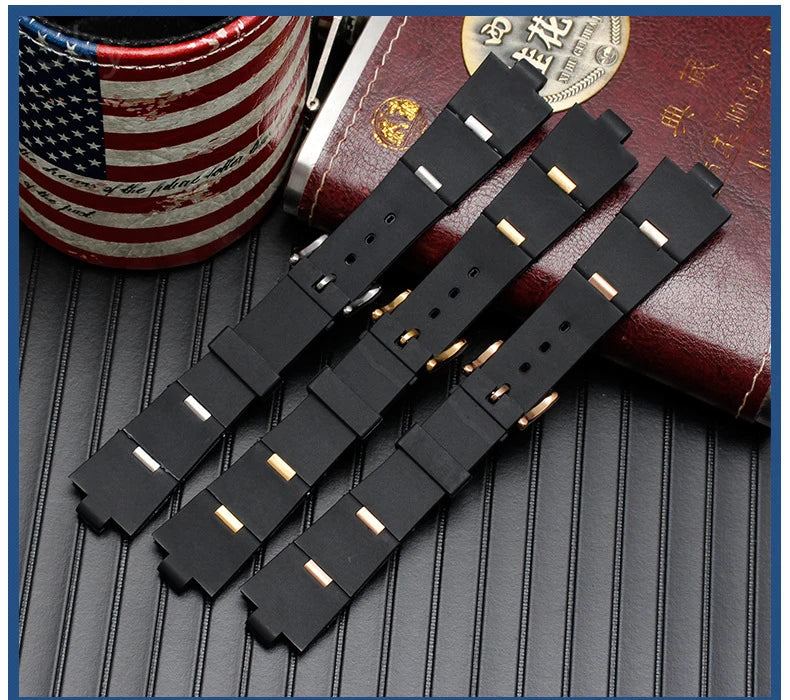 Men's Black Rubber Replacement Watch Band Strap | Comfortable & Durable