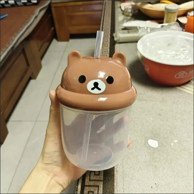 Cute Mini Plastic Straw Cup | Large Capacity Water Cup for Students