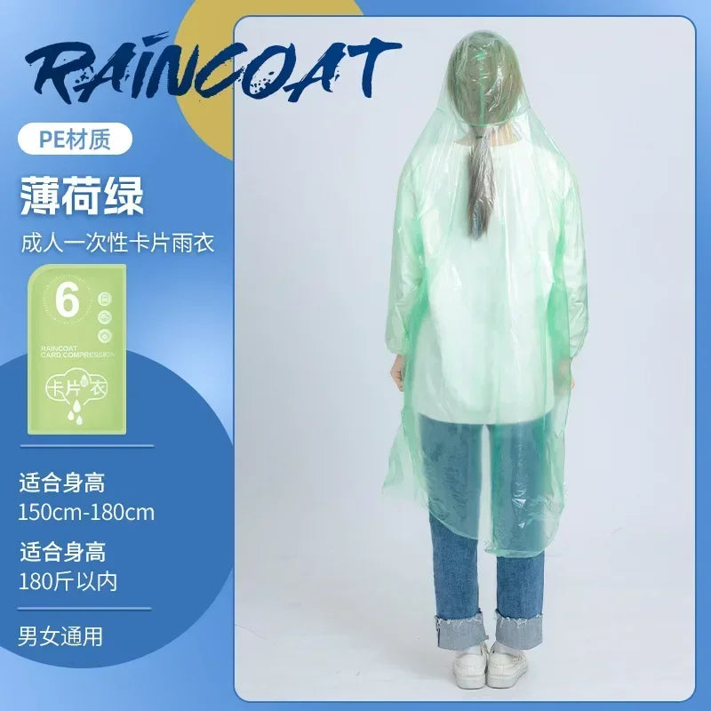 Chubasquero Desechable Impermeable | Equipo Portátil para Lluvia al Aire Libre