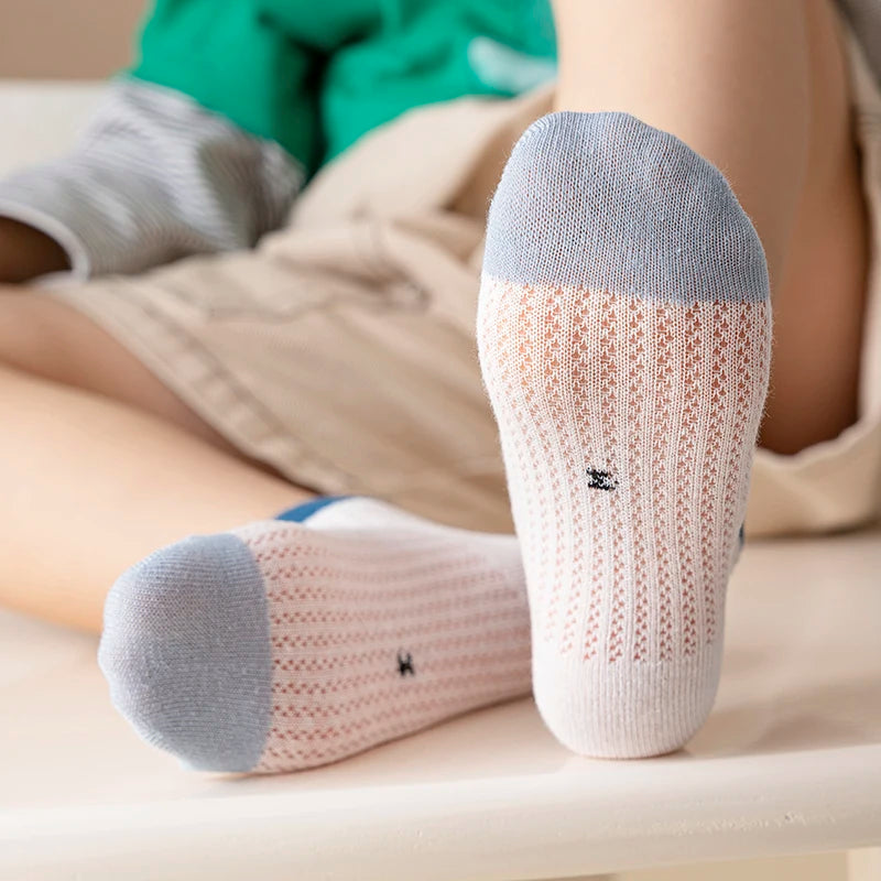 Kids Summer Low Cut Dinosaur Socks | Breathable Cotton & Anti-Odor