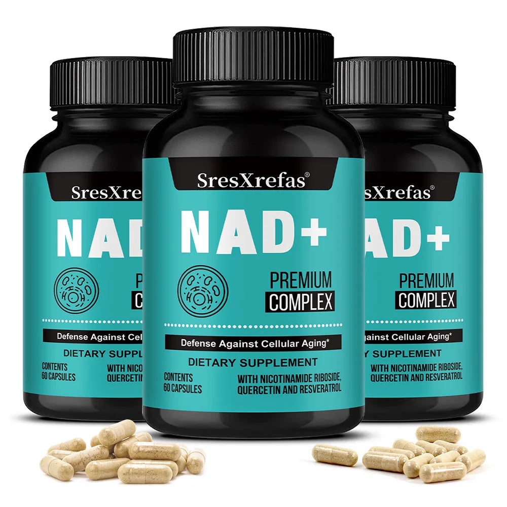 Premium NAD+ Resveratrol Capsules | Boost Energy & Support Focus
