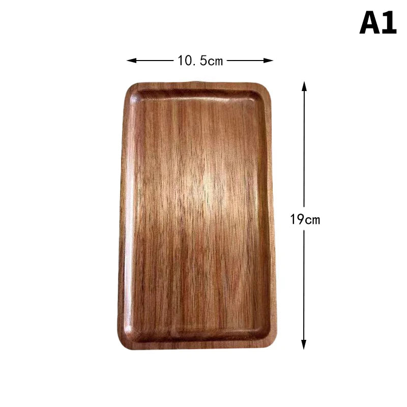 Bandeja de Madera Estilo Japonés | Elegantes Opciones Redondas y Rectangulares