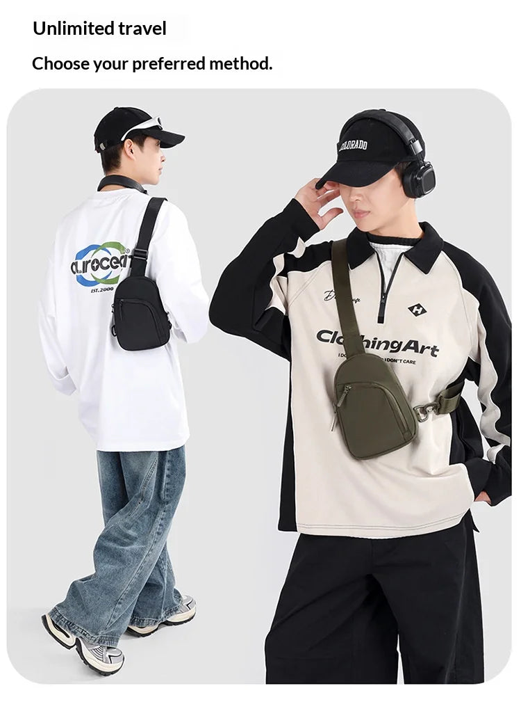 Waterproof PU Leather Sling Bag | Versatile Unisex Chest Bag