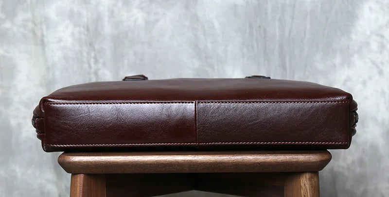 Men's Casual Leather Briefcase | Stylish Business Handbag