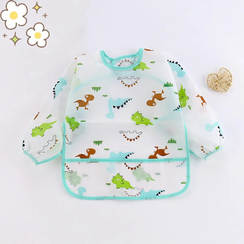 Babero de silicona con dibujos para bebé | Suave, impermeable y seguro
