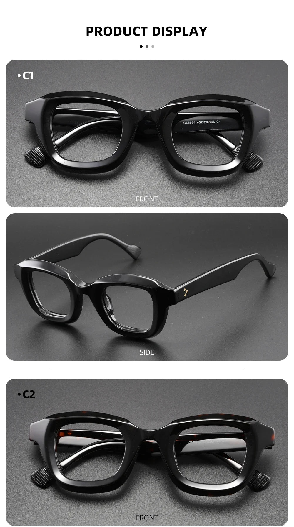 Vintage Luxury Acetate Glasses Frame | Stylish Eyewear for Everyone