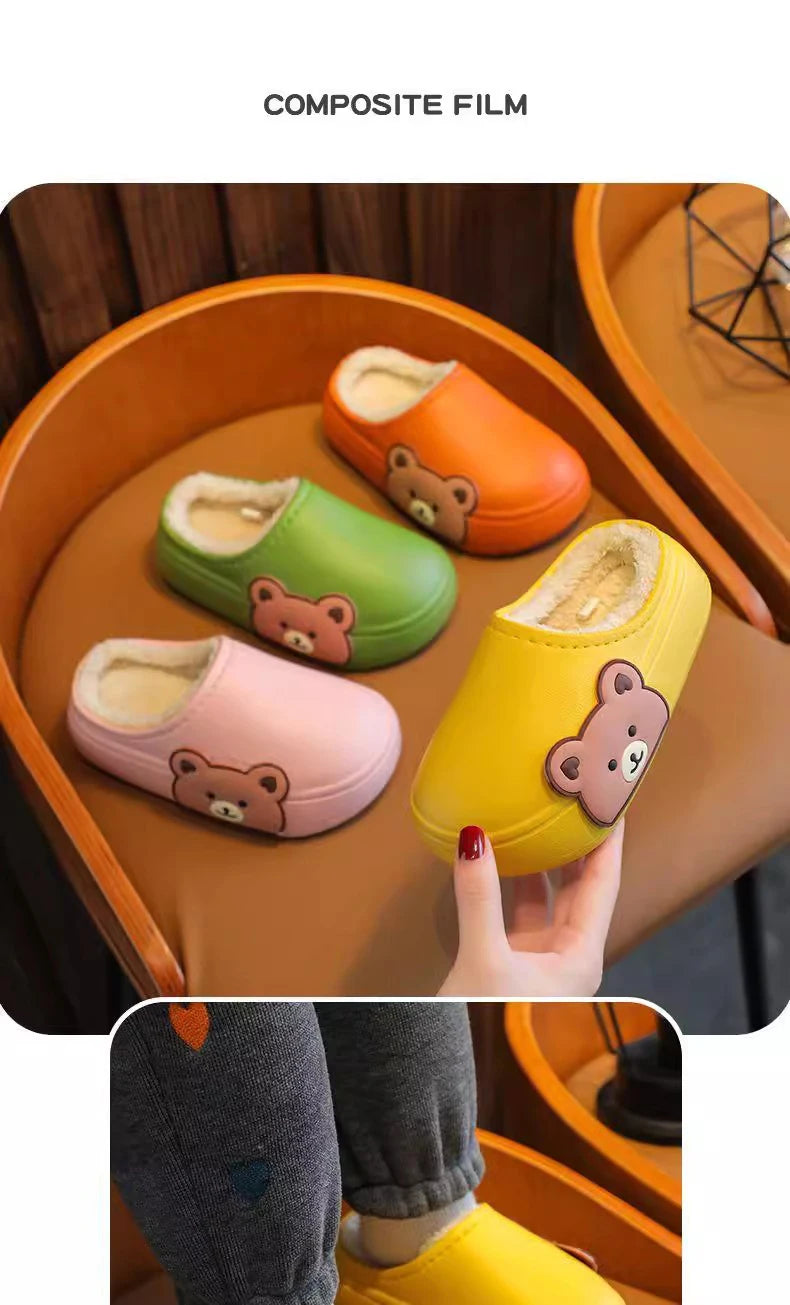Children's Waterproof Anti-Slip Cotton Slippers | Cozy Winter Footwear