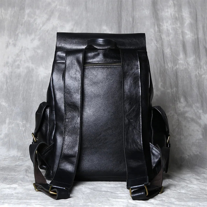 Retro Leather Men's Backpack | Spacious Travel & School Bag