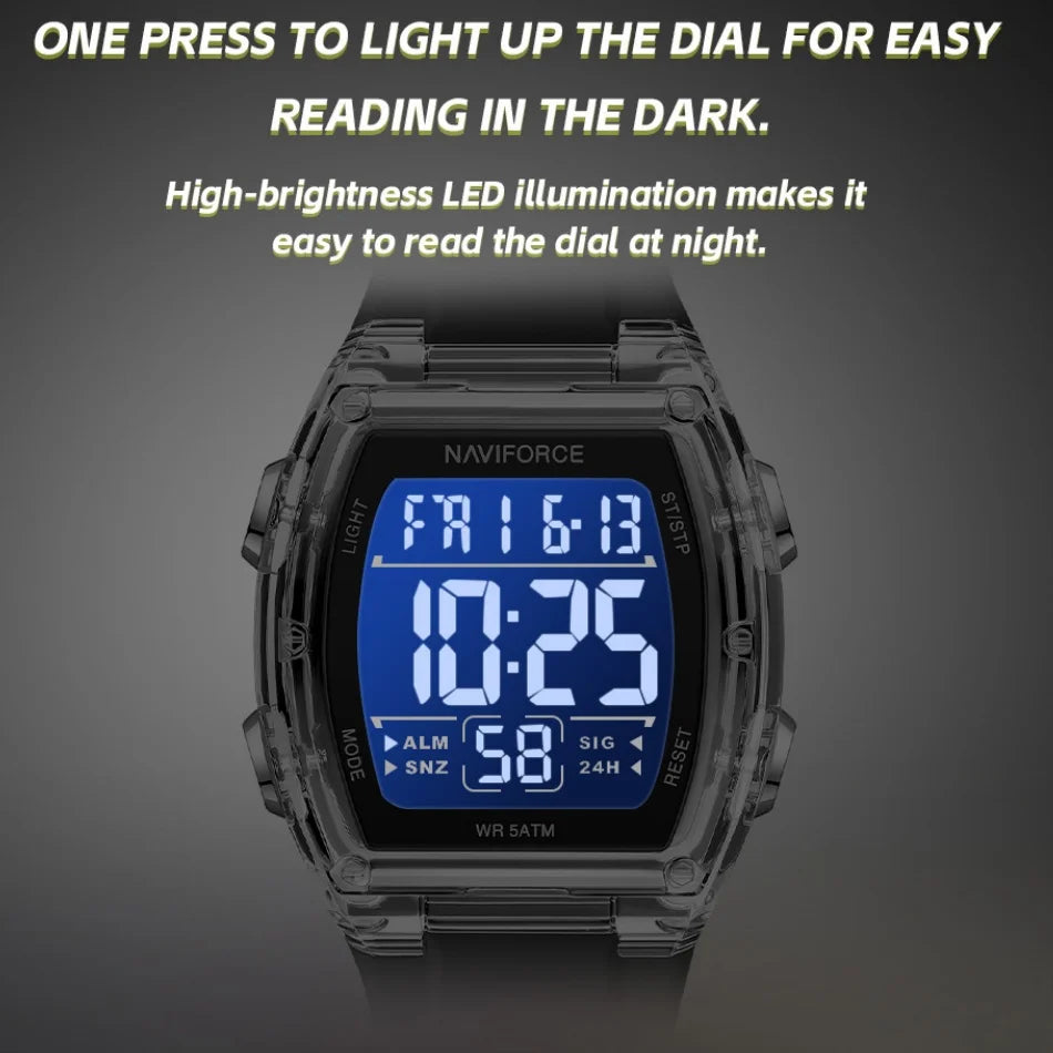 Luxury Digital Sport Watches for Men | Waterproof Silicone Band