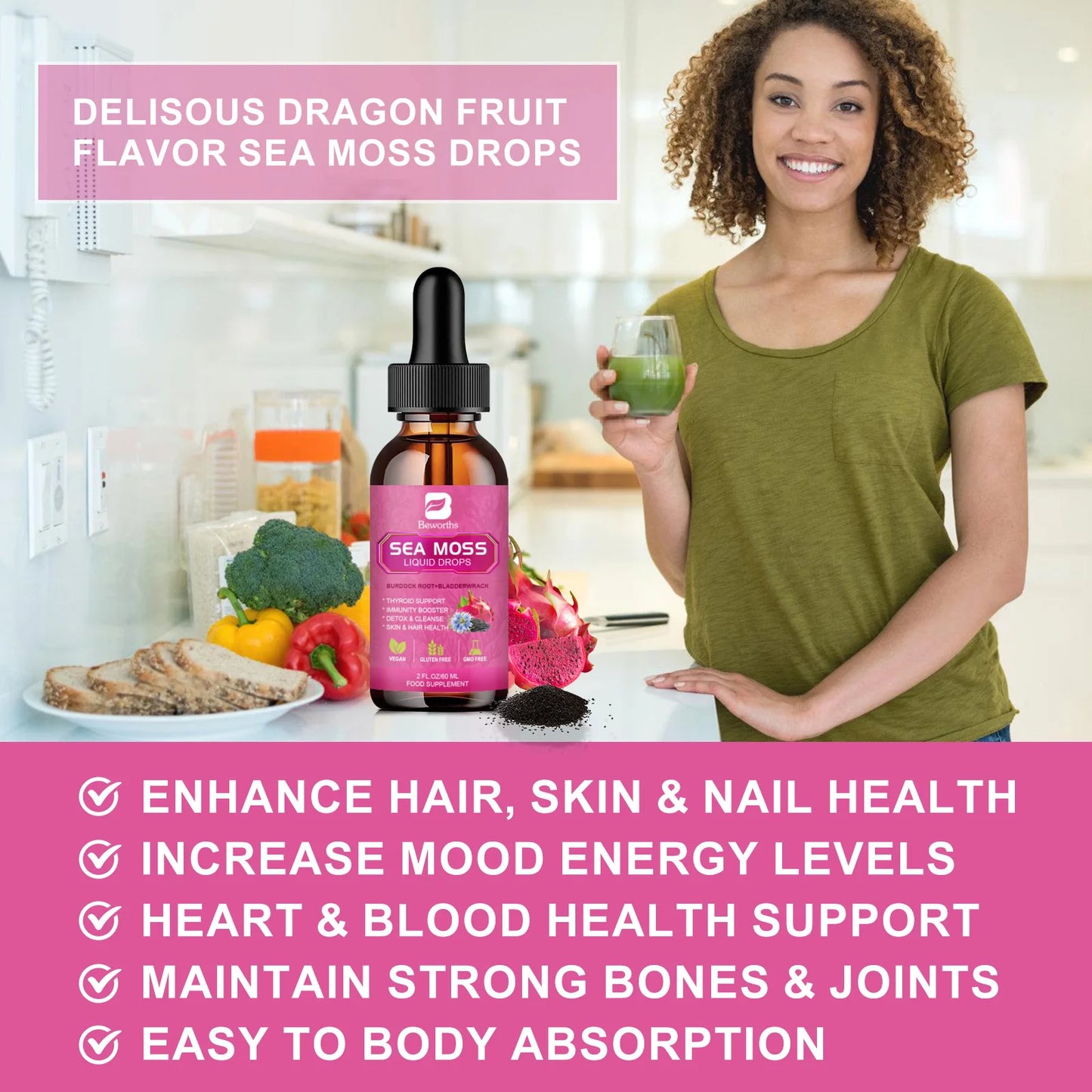 Organic Sea Moss Liquid Drops | Enhance Immunity & Vitality