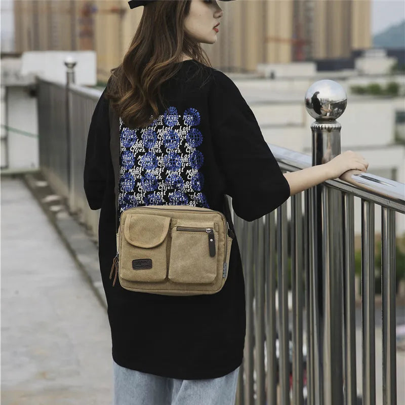 Men's Retro Canvas Shoulder Bag | Stylish Casual Messenger