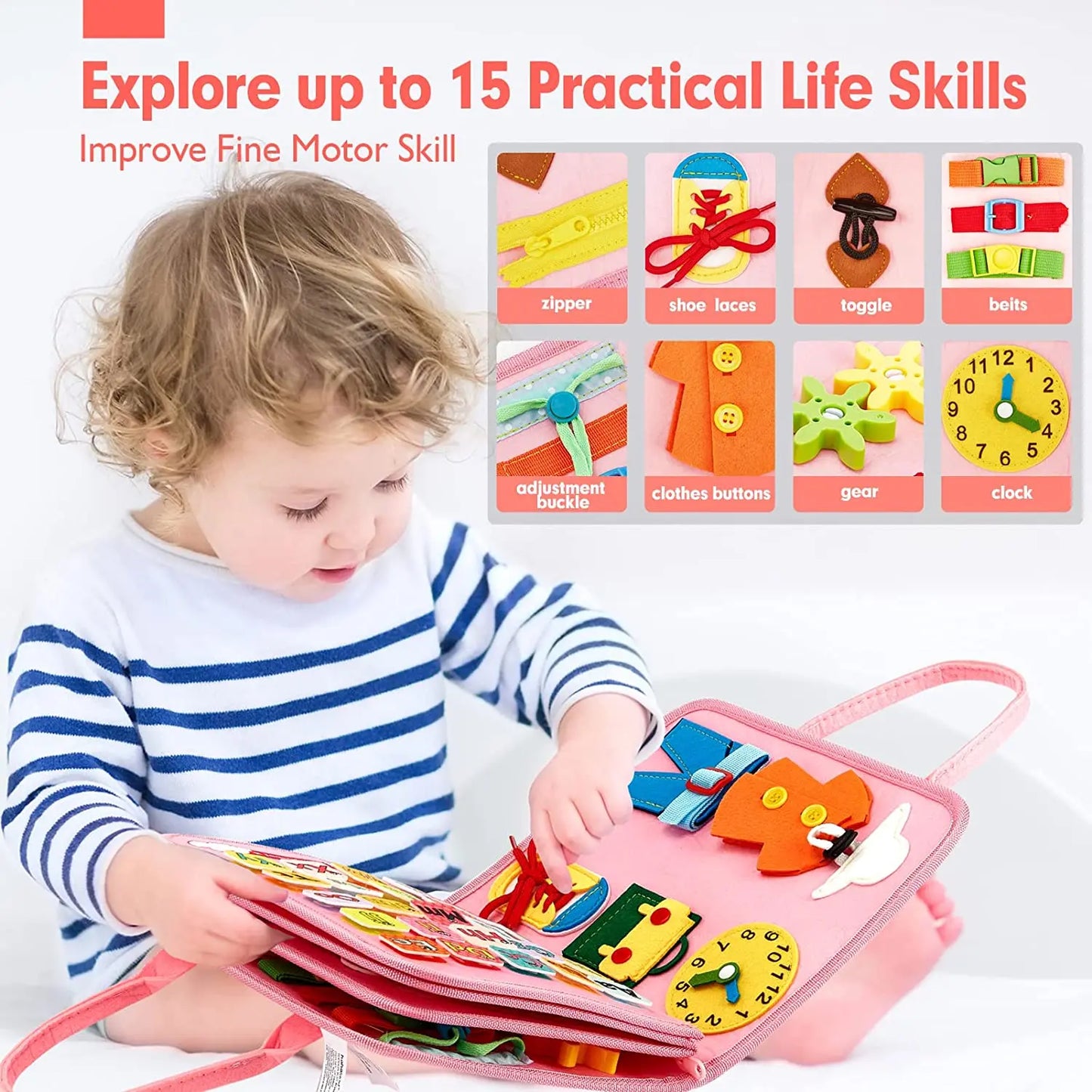Montessori Busy Board | Toddler Sensory Activity for Skill Development