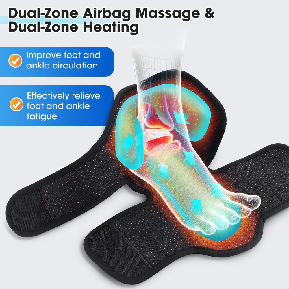 Wireless Air Pressure Ankle Massager | Electric Heating & Vibration