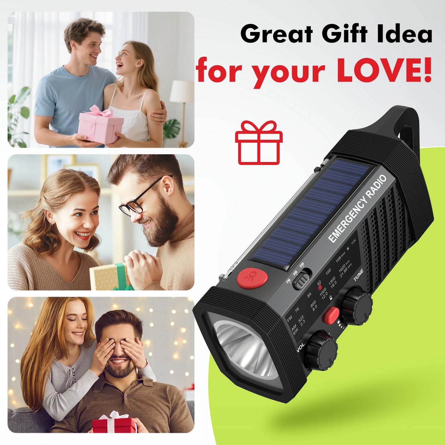Emergency Radio with SOS Alarm & Flashlight for Survival