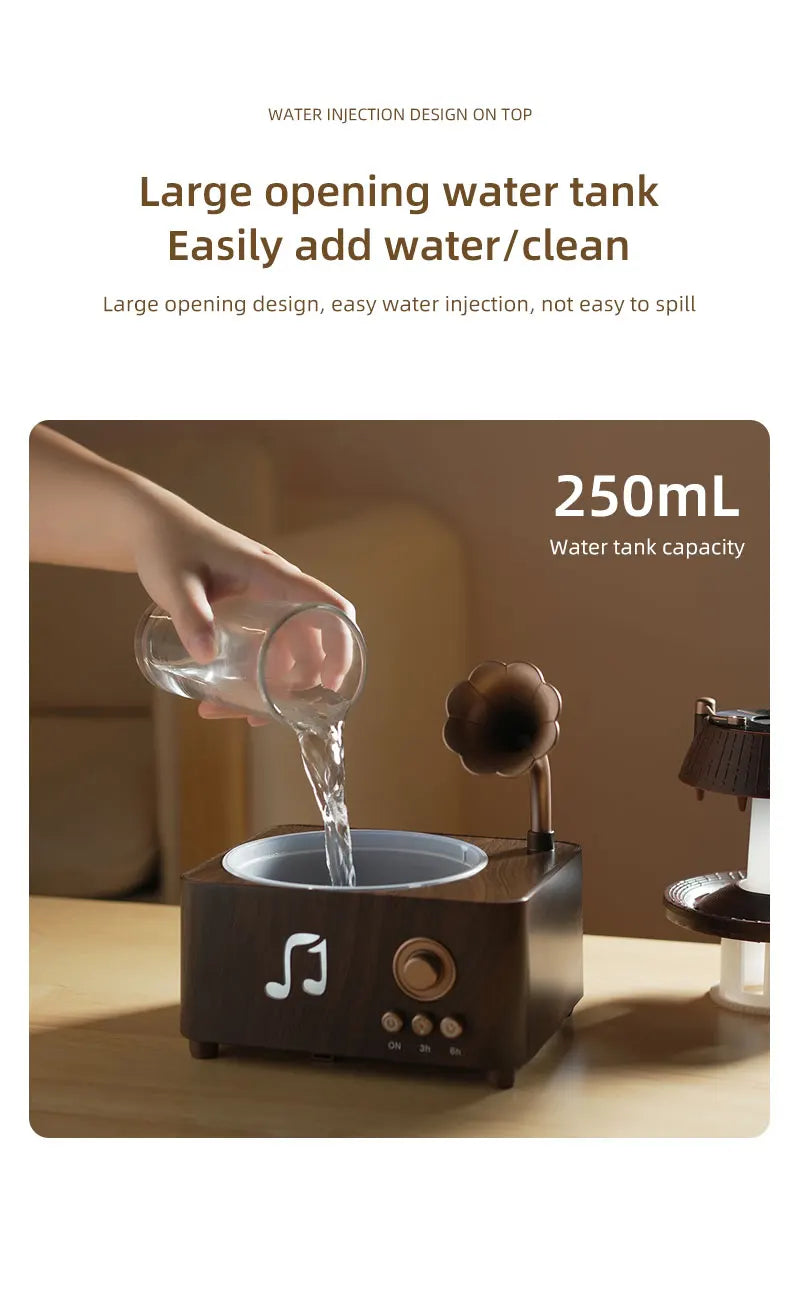 Rotating Raindrop Humidifier | Retro Aroma Diffuser with Lights