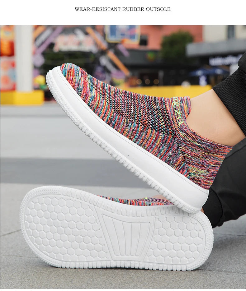 Unisex Wide Foot Sports Shoes | Breathable Slip-On Walking Sneakers