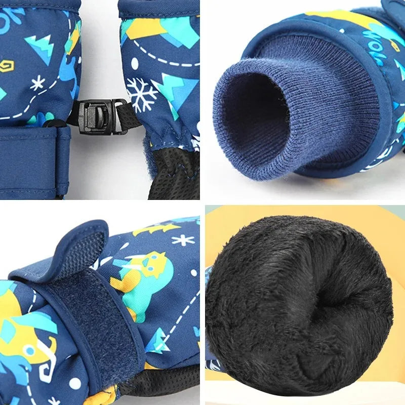 Waterproof Kids Winter Gloves for Skiing, Snowboarding & Cycling